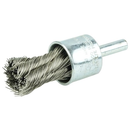 Weiler 1/2" Knot Wire End Brush, .014" Stainless Steel Fill 10218